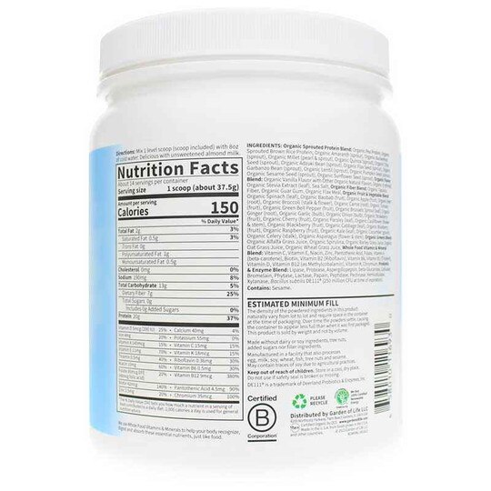 Raw Organic Meal Shake & Meal Replacement, GOL